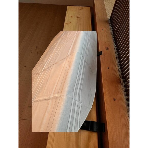 Vintage White Fabric Stripe Tablecloth 60x86 oval NWOP - Picture 3 of 6